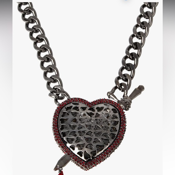 Betsey Johnson Heart Dagger Pendant Necklace - Picture 2 of 3